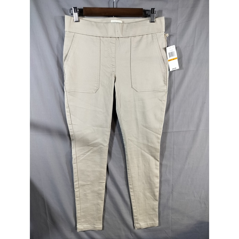 Kate & Sam Skinny Pants Women S Beige NEW Pull On Stretch Casual Modern Workwear